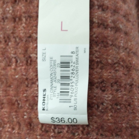 SO cropped waffle sweater.  Junior size Large.  NWT! - Picture 2 of 8